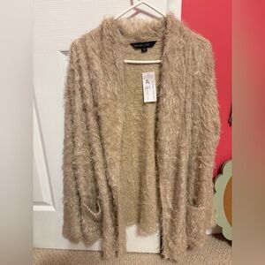 Women's Fuzzy Tan Sweater